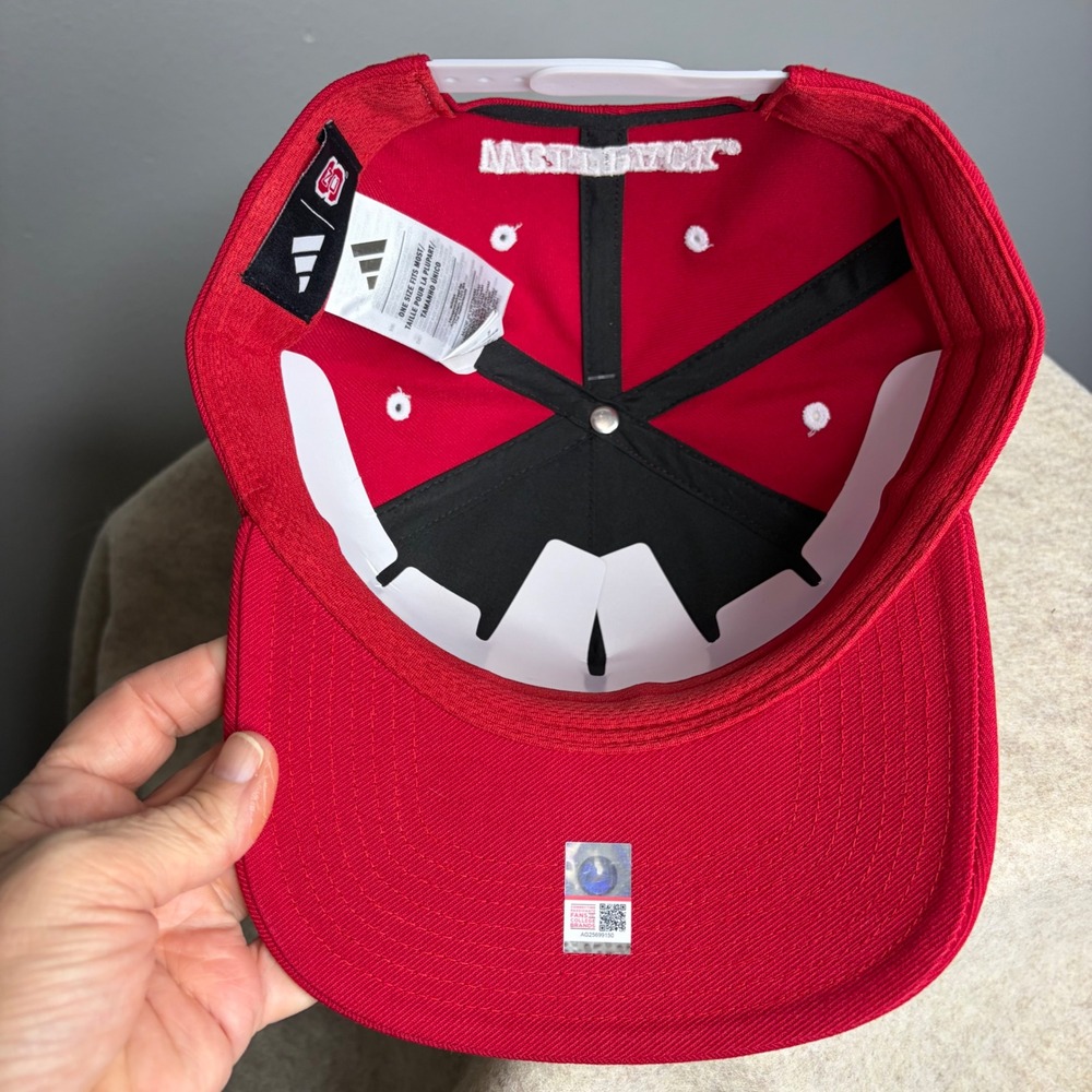 Adidas NC State Wolfpack Hat Red Strat A-Frame Snapback Tuffy KB2446-165 OSFM - Picture 7 of 8